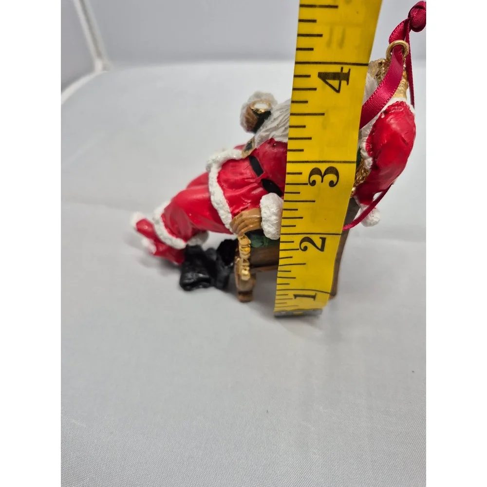 CBOCS Santa Ornament African American Reclining Chair Christmas‎ Decor set of 6